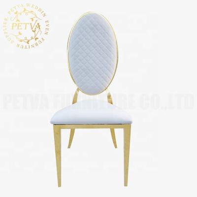 China Wholesale modern oval stainless steel chair lounge chair stainless steel velvet back gold event chair for sale