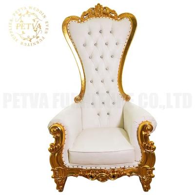 China Modern luxury king back throne and high back royal gold queen king high chairs wedding for hotel used for sale