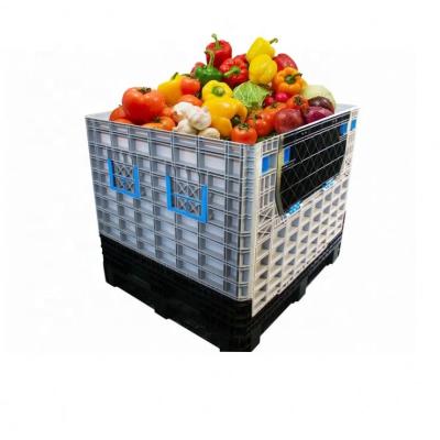 China Heavy Duty Logistics Recyclable Foldable Collapsible Box Folding Crate Container With Lid for sale