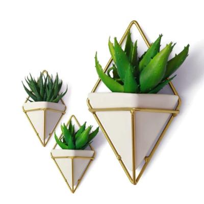 China American Wall Mounted Planter Pot Wall Mount Style Hanging Planter Vase and Geometric Wall Decor Container for sale