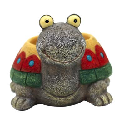 China Modern Creative Cute Dorky Animal Resin Planter Flowerpot Mini Garden Turtle Succulent Pot Desktop Decoration for sale