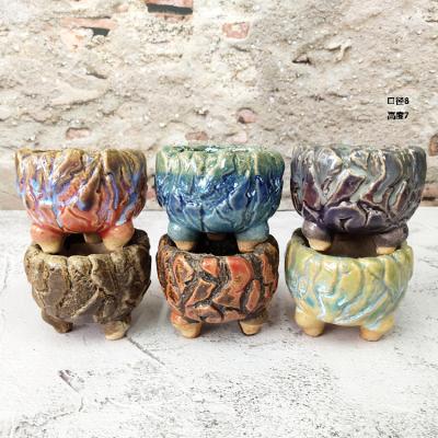 China Modern Wholesale Cheap Creative Mini Small Glazed Ceramic Flowerpot Succulent Plant for sale