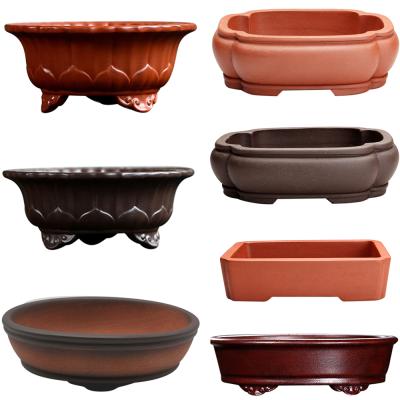 China Chinese Traditional Creative Yixing Zisha Rectangular Mame Shohin Bonsai Pot Chinese Style New for sale