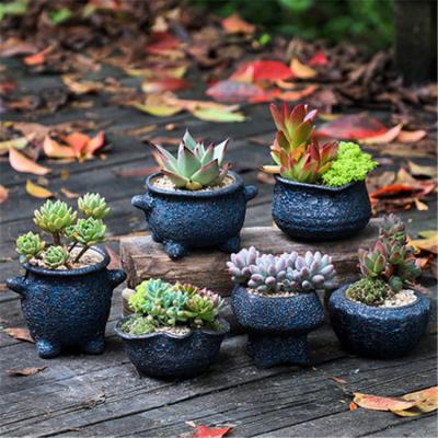 China American Creative Ceramic Succulent Pots Personality Retro Style Indoor Flower Pot for sale