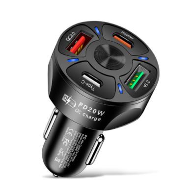 China Mobile Phone Tablet MP3 GPS Round Dual USB Car Charger Fast Charging USB Type C Fast Charger PD QC3.0 For iPhone Samsung XiaomiPhone Adapter for sale