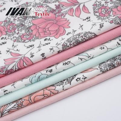 China Syro Fashion Floral Tear-resistant Design Stretch Polyester Spandex Compact Rayon Fabric For Dress for sale