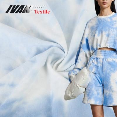 China Tie Dyed Hip Hop Sweatsuit Spandex French Terry Shrink-Resistant Knitted Polyester Rayon Blend Fabric For Hoodie for sale