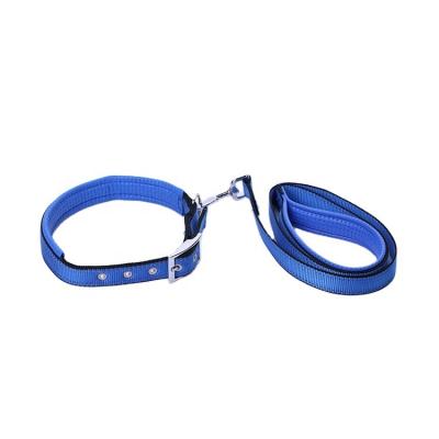 China High Quality Durable Padded Using Various Pet Nylon Leash Collar Set With Foam Padded for sale