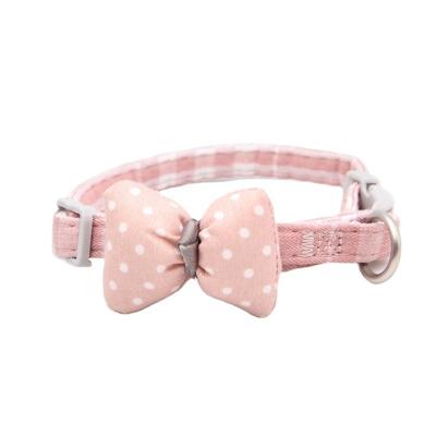 China Plaid DETACHED Bow Tie Fashion Small Cat Collar With Bell Adjustable Pet Collar for sale