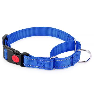 China Customized Reflective Fashion Metal Pet Dog Harness Neck Adjustable Collar for sale