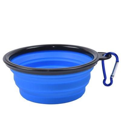 China Non-automatic dog bowl portable food bowl for pets hot sales folded silicone bowl for pets for sale