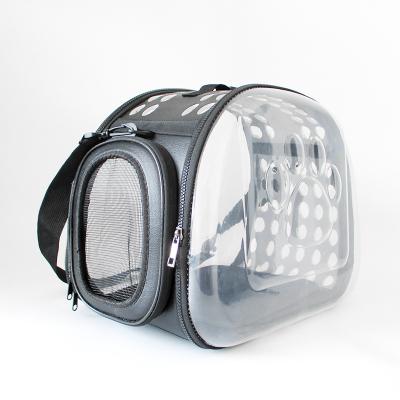 China High Quality Transparent Outdoor Foldable Travel Zipper Big Space Pu Material Dog Stored Bag for sale