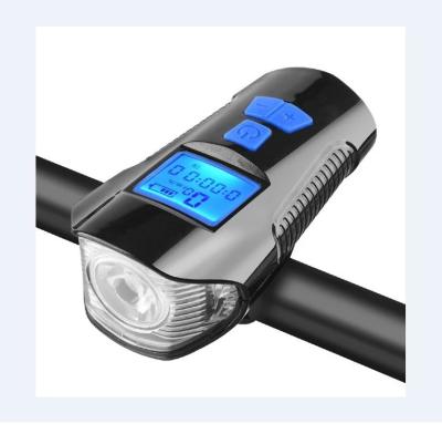 China New Arrival LED Bicycle Front Light Waterproof USB Rechargeable Bicycle Flashlight Led Bike Light With Tachometer 11.5x4x6cm for sale