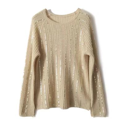 China Anti-Wrinkle High End Heavy Industry Sequin Western Style Sweater for sale