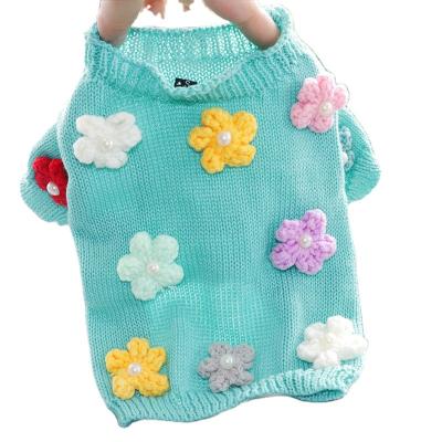 China Sustainable Pet Dog Suckling Dog Clothes Autumn And Winter Small Schnauzer Short Poodle Cat Teddy Bichon Pomeranian Sweater for sale