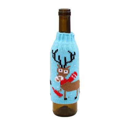 China Chat Premium Knitted Christmas Homeware Christmas Beer Bottle Set Decoration for sale