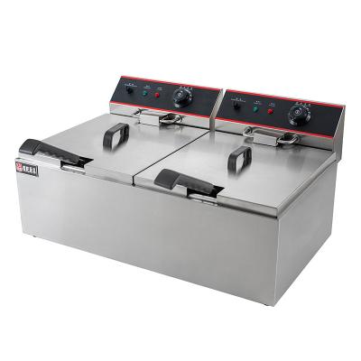 China Commercial Farms LD-ZL11*2 Electric Fryer Factory Direct Large Capacity 11L+11L Electric Fryer for sale