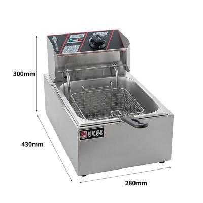 China Farms LD-EH81-DK 1 Tank Table Top French Fries Machine 6 - 10 Potato Chip Fryer Electrical Deep Fryer for sale