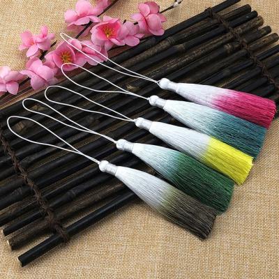 China High Quality Curtain 22cm Gradient Tassels, Artificial Silk Yarn Tassel, Tassel With Buckle for sale