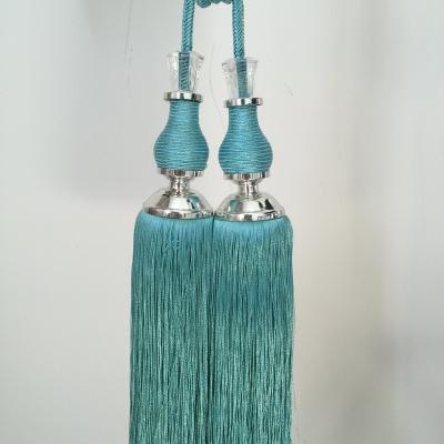 China Wholesale Curtain Accessories Tassels Polyester Material Curtain Tiebacks With Crystal Bead for sale