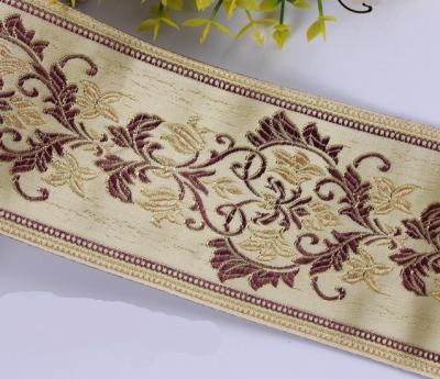 China Manufacturer Decorative 9cm Artistic Jacquard Tape Trim For Curtain And Pillow for sale