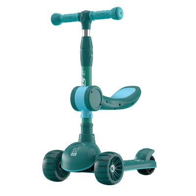 China 2023New product height adjustable design handlebar tricycle three-in-one kids scooter instant wheel kids scooter with seat scooter for sale