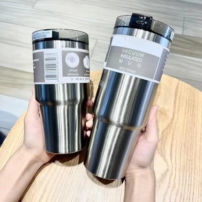 China Sustainable Hot Sale 304 Stainless Steel Travel Mug Double-Layer Vacuum Cup Coffee Milk Big Ice Cup for sale