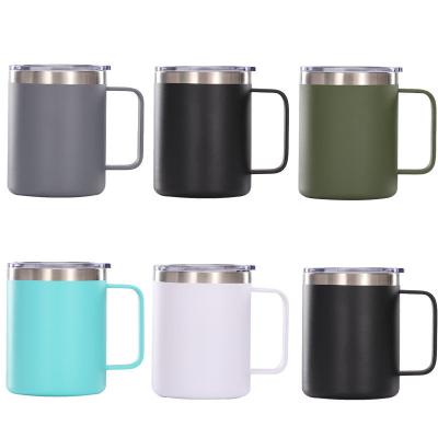 China New Arrival 12oz Stainless Steel Cup Double-Layer Vacuum Plastic Spray Mug Business Sustainable Hot-selling Portable Coffee Mug for sale