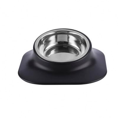 China 2021 Sustainable New Design Stainless Steel Double And Single Pet Bowl Tilting Type Protect Pet Neck Dog And Cat Pet Feeding Bowl for sale