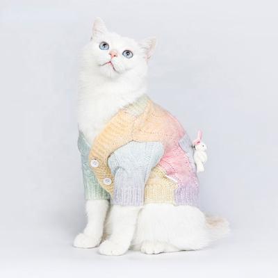 China Sustainable Cat and Dog Clothes Pet Sweater Dog Clothes New Autumn and Winter Gradient Colored Tie Dye Sweater for sale