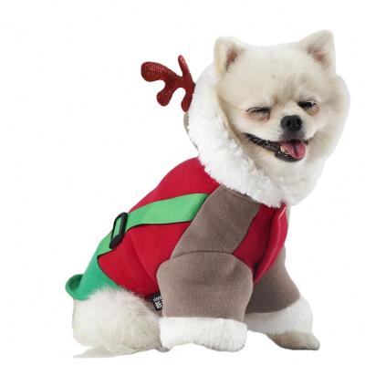 China Sustainable Dog Christmas Clothes Custom Deer Outfits Transformation Christmas Pet Clothes Dog Clothes Custom for sale