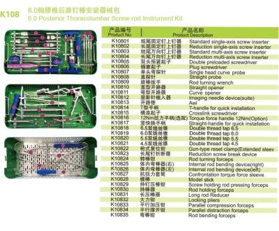 Cina 6,0 vite toracolombare Rod Surgical Instrument Kit del posteriore in vendita