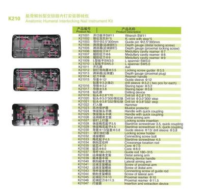 China El entrelazar anatómico del húmero clava la caja de herramientas quirúrgica en venta