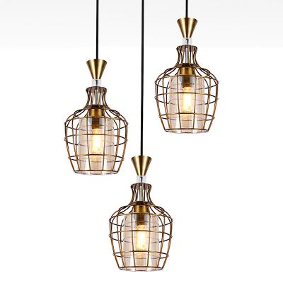 China modern glass chandelier lamp9422 modern iron restaurant pendant light for sale