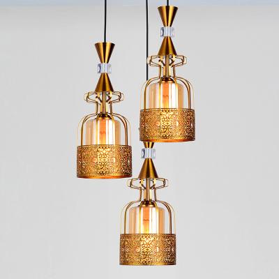 China Restaurant Modern Glass Modern Chandelier Iron Pendant Lamp 9571 for sale