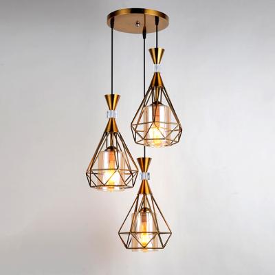 China Restaurant Modern Glass Modern Chandelier Iron Pendant Lamp for sale