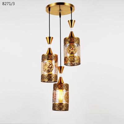 China Modern Modern Copper Iron Gold Restaurant Glass Chandelier for sale