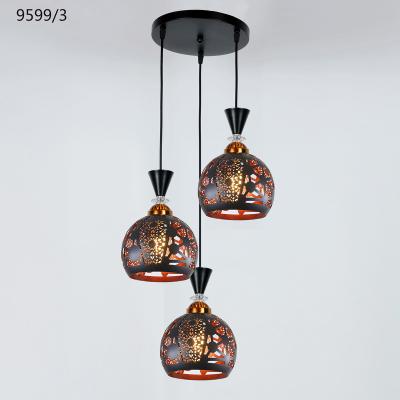 China Modern black and 3d gold carved restaurant chandelier for sale