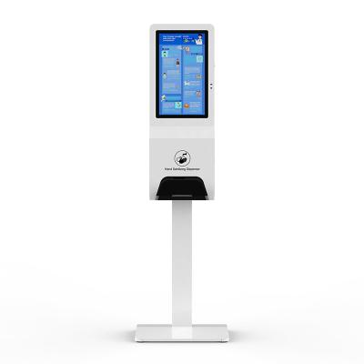 China Foam Soap Dispenser Sanitizing Thermometer Kiosk Machine Stand Advertising Digital Signage With Hand Sanitizer Dispenser for sale