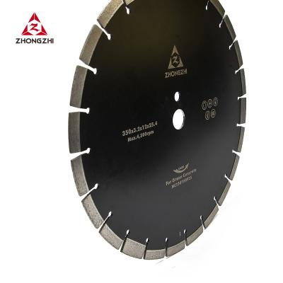 China Green Concrete Cut 350mm Green Concrete Diamond Saw Blade With Laser Welded Segments for sale