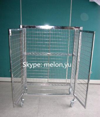 China 304 Stainless Steel Wire Security Sustainable Shelving Cage With Square Tube Frame for sale