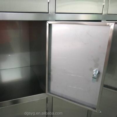 China High Quality 304 Stainless Steel (Height) 6 Adjustable Doors Locker For Chaning Room Or Hospital for sale