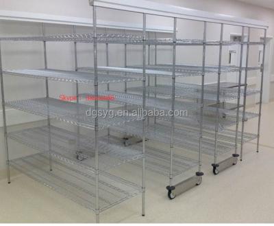 China Sustainable Movable Chrome Wire Storage Hospital Shelving Compactors for sale