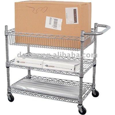 China Chrome Double Sided Wire Shelving Carts for sale