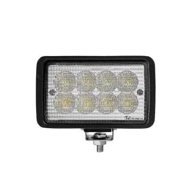 China 4000LM/3200LM 40W Rectangle Tractors Headlight 8 X 5W LED Work Light With E-Mark Approved for sale