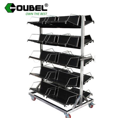 China ESD Circulation PCB Storage Anti-Static ESD Cart Trolley Cart with Hanging PCB Holder for sale