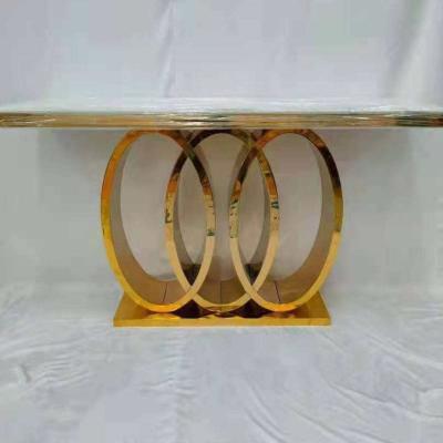 China Foshan Modern Factory Mirrored Furniture New Design Modern Simple Gold Color Console Table for sale