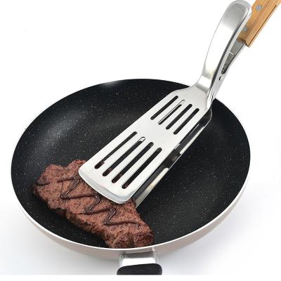 China Amazon Hot Selling Easily Cleaned Multifunctional Stainless Steel Food Shovel Clip Two-in-One Outdoor Steak Shovel Clip BBQ Tool BBQ Tongs for sale