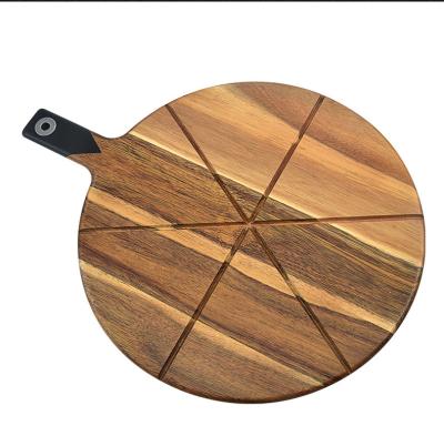 China Sustainable Pizza Paddle Round Large Acacia Wood Cheese Board and Charcuterie Board and Pizza Board for sale