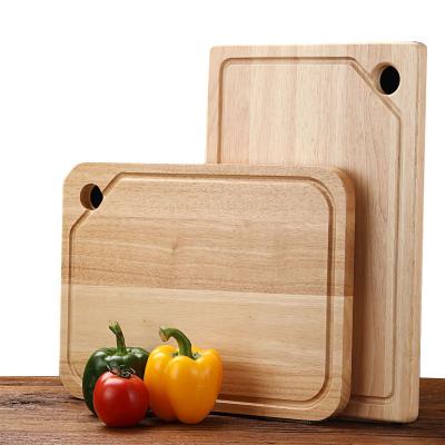 China Viable Premium Thick OAK Chopper with Handles and Juice Groove Cutting Board for Kitchen for sale